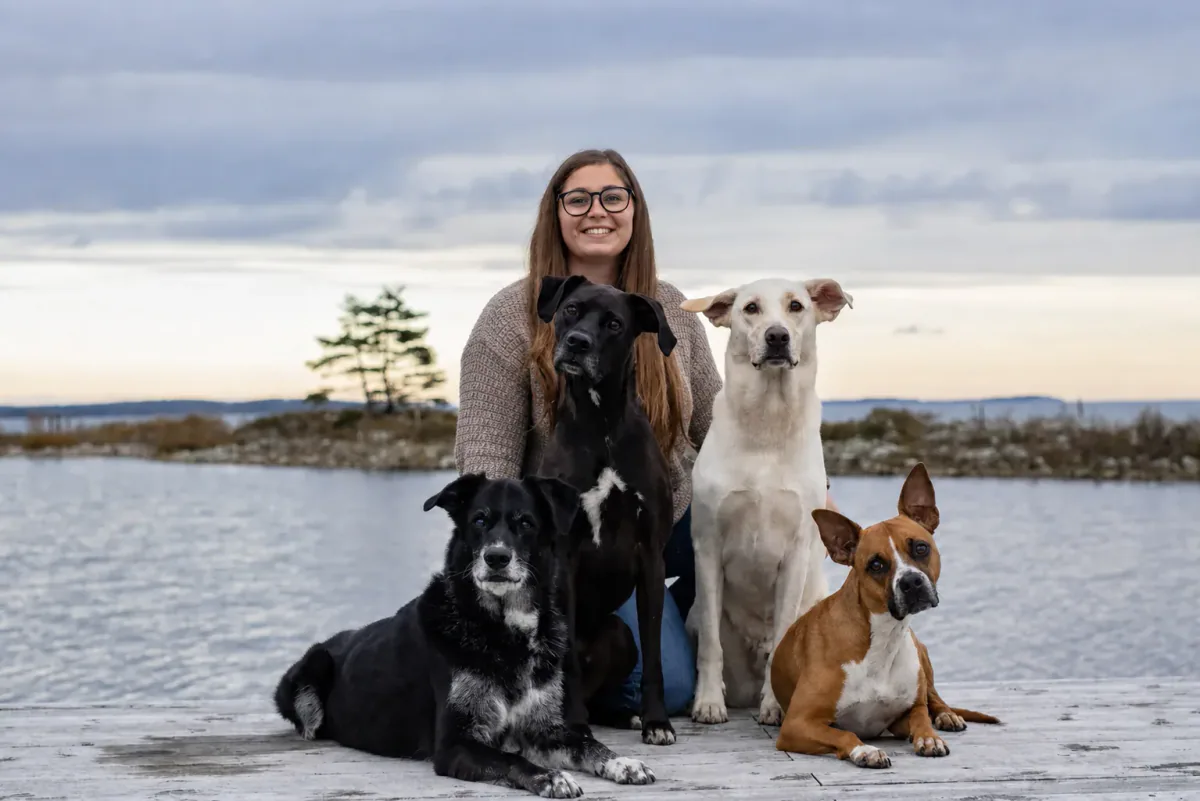 Katie from Jollytails Lady Hammond with her dogs